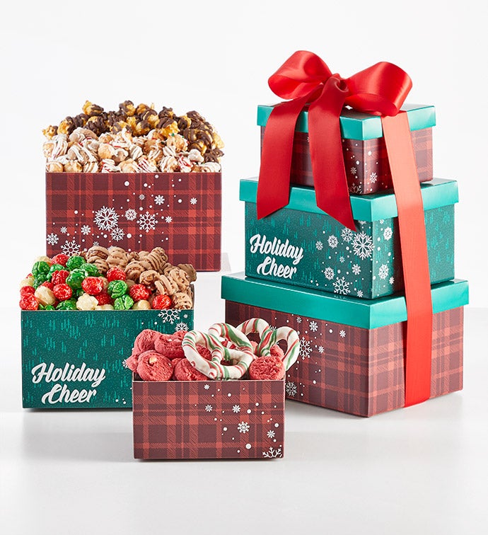 Cozy Holiday 3 Box Gift Tower
